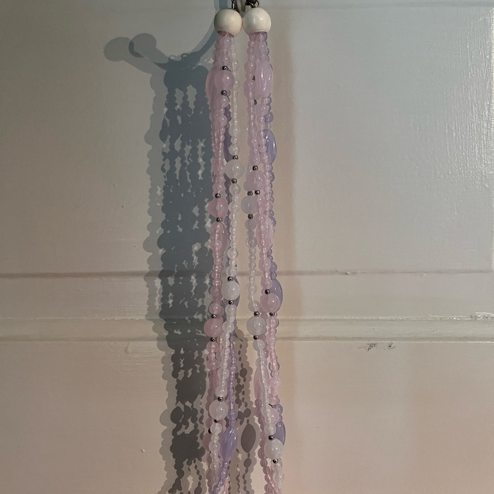 Pink purple cream necklace